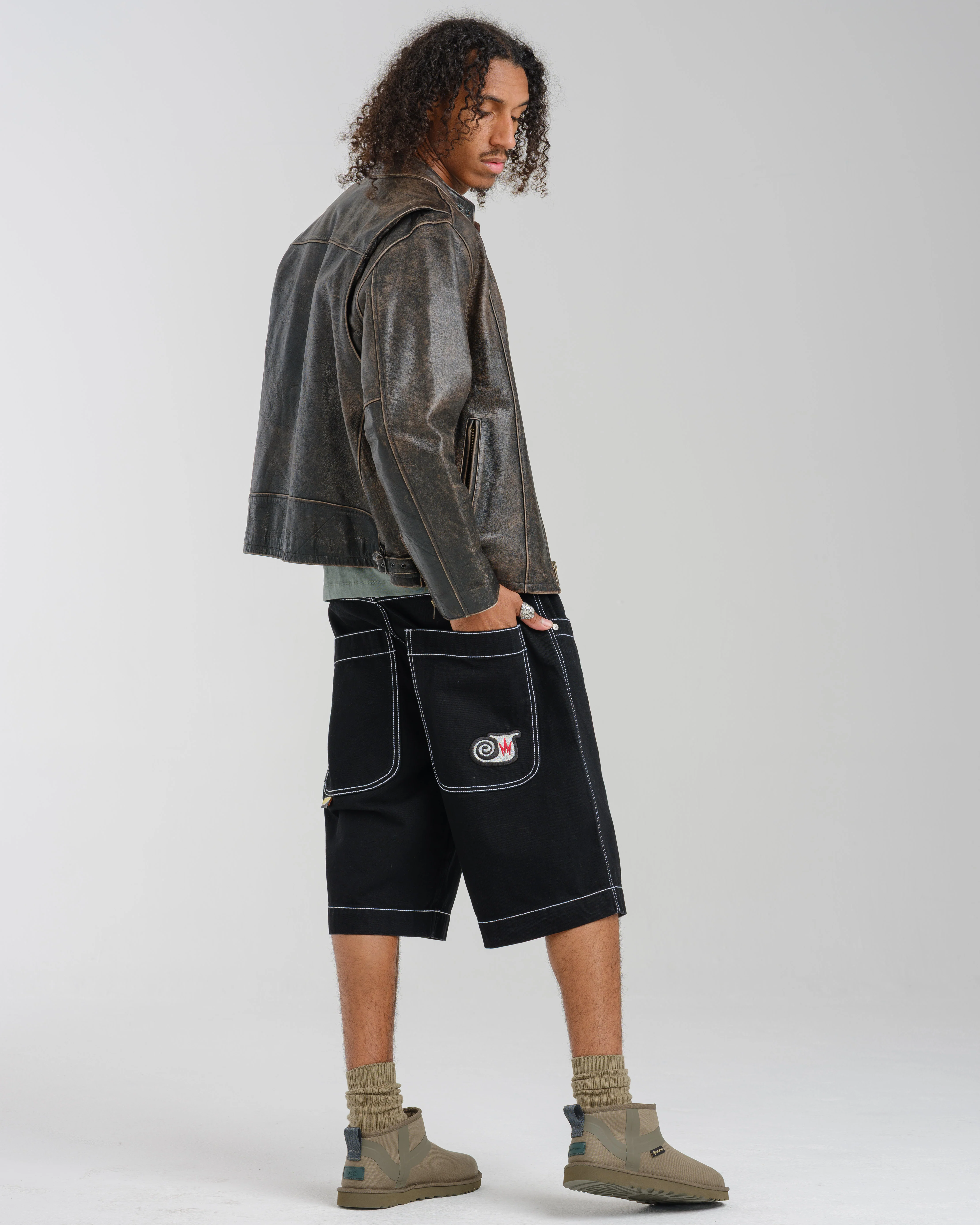 101 Twin Cannon Shorts. 14". Black/Silver J. - Image 4