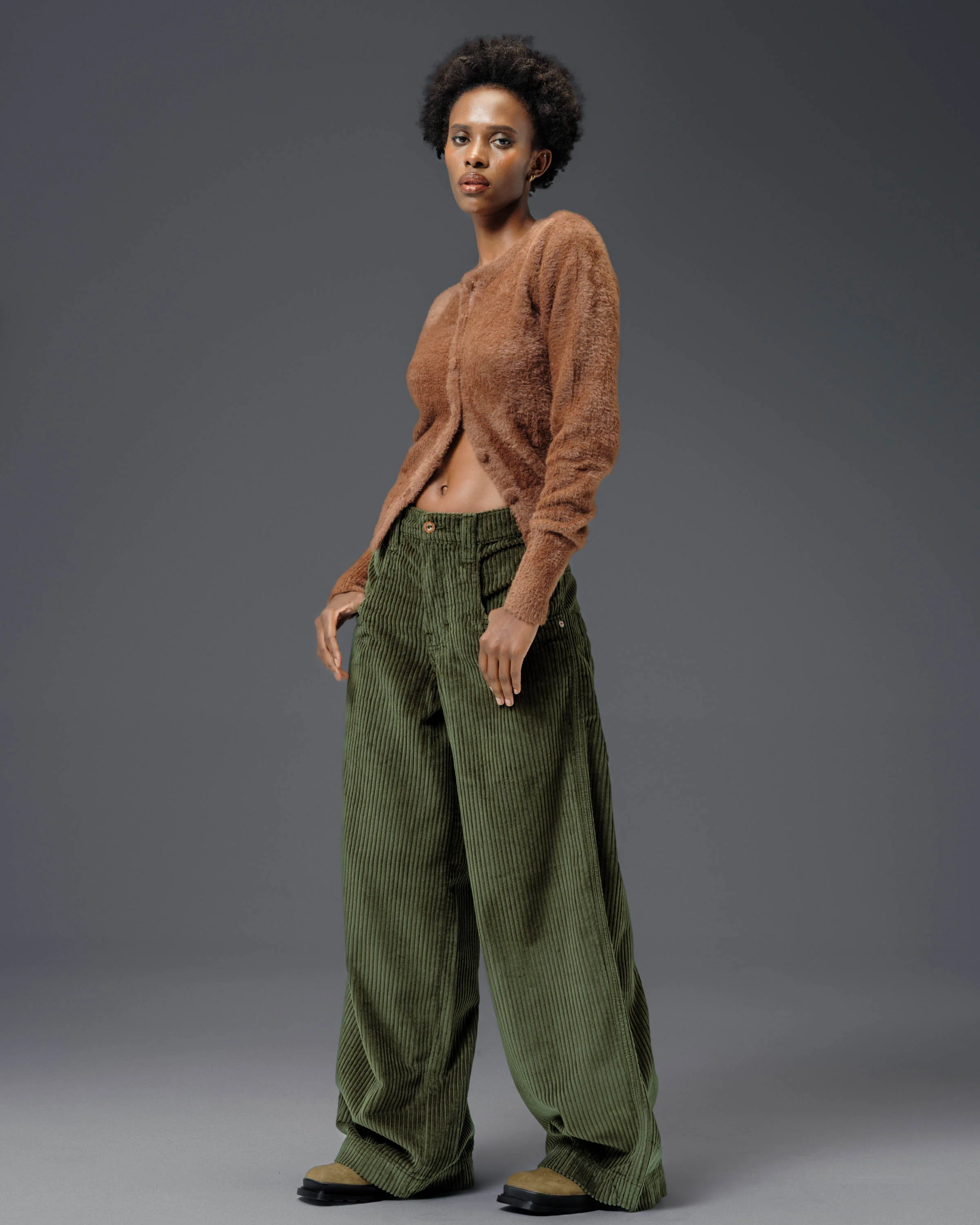 W101 Twin Cannon. 26". 4 Wale Corduroy. Moss. NEW - Image 4